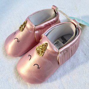 Baby Girls' Pink Unicorn Moccasins